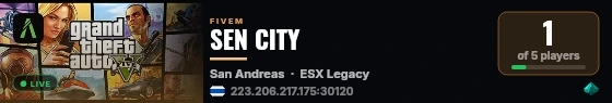 SEN CITY live status badge