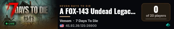 A FOX-143 Undead Legacy v2.7.32 (exp) Server live status badge