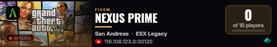 NEXUS PRIME live status badge