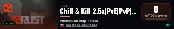 Chill & Kill 2.5x|PvE|PvP|BetterNpc|Raidable Bases|& MORE live status badge