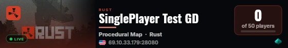 SinglePlayer Test GD live status badge