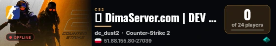 █ DimaServer.com | DEV SERVER live status badge