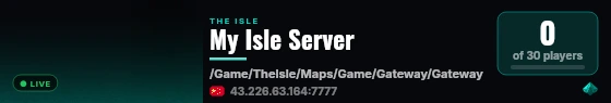 My Isle Server live status badge