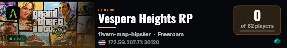 Vespera Heights RP live status badge