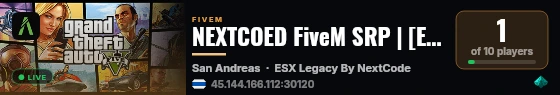 NEXTCOED FiveM SRP | [ESX Legacy] live status badge