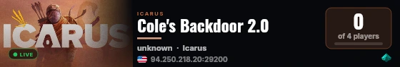Cole's Backdoor 2.0 live status badge