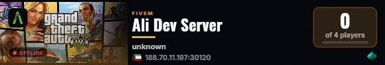 Ali Dev Server live status badge