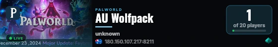 AU Wolfpack live status badge