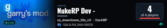 NukeRP Dev - live status badge