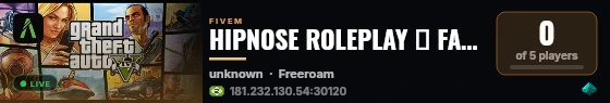  HIPNOSE ʳᵒˡᵉᵖˡᵃʸ  live status badge