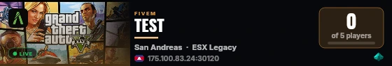 TEST live status badge