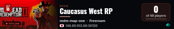Caucasus West RP live status badge