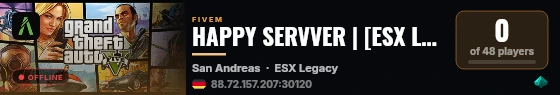 HAPPY SERVVER | [ESX Legacy] live status badge