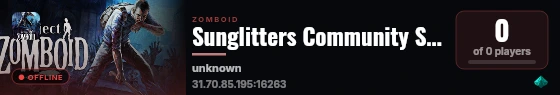 Sunglitters Community Server live status badge