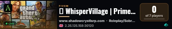 🌑 WhisperVillage | Primeira Comunhão 🩸 live status badge