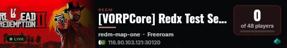 [VORPCore] Redx Test Server live status badge