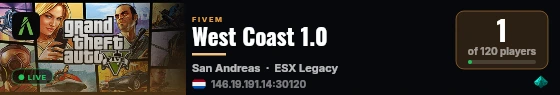 West Coast 1.0 live status badge