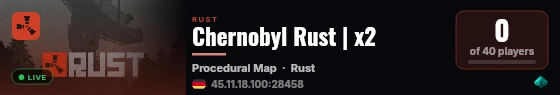 Chernobyl Rust | x2 live status badge