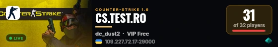 CS.TEST.RO live status badge
