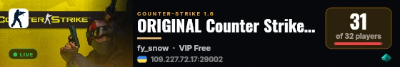 ORIGINAL Counter Strike Server live status badge