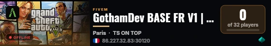GothamDev BASE FR V1 | EN DEV live status badge