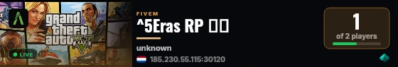 ^5Eras RP ☄🌠 live status badge