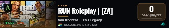 RUN Roleplay | [ZA] live status badge