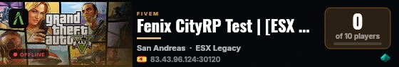 Fenix CityRP Test | [ESX Legacy] live status badge