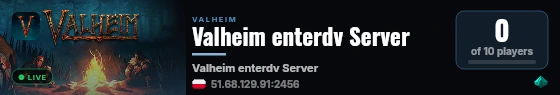 Valheim enterdv Server live status badge