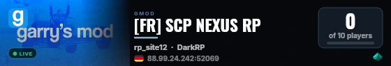 [FR] SCP NEXUS RP live status badge