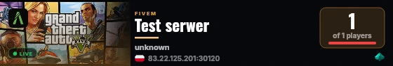 Test serwer live status badge