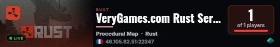 VeryGames.com Rust Server live status badge