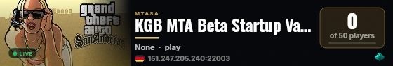 KGB MTA Beta Startup Variable Verified live status badge