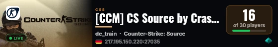 [CCM] CS Source by Crash Crew Minden live status badge