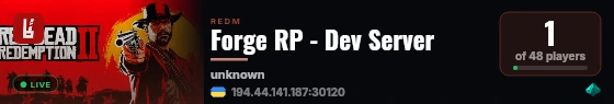 Forge RP - Dev Server live status badge