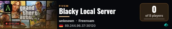 Blacky Local Server live status badge