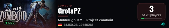 GrotaPZ live status badge