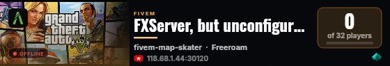 FXServer, but unconfigured live status badge