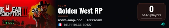 Golden West RP live status badge