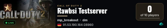 Rawbsi Testserver live status badge