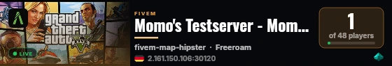 Momo's Testserver - Momo.de live status badge