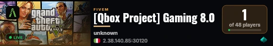 [Qbox Project] Gaming 8.0 live status badge