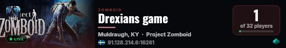 Drexians game live status badge