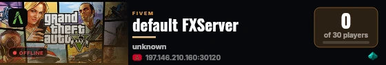 default FXServer live status badge
