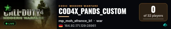 COD4X_PANDS_CUSTOM live status badge