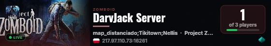 DarvJack Server live status badge