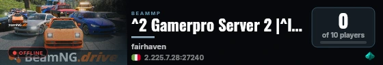 ^2 Gamerpro Server 2 |^l 2 Vehicle | MOD live status badge