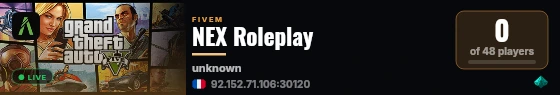 NEX Roleplay live status badge