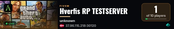 Hverfis RP TESTSERVER live status badge