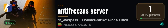 antifreezas server live status badge